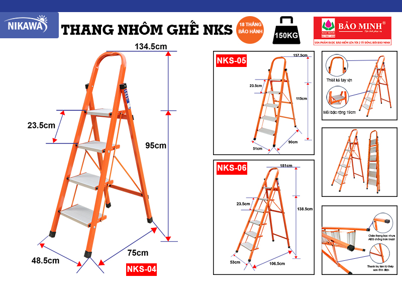 Thang nhôm ghế Nikawa NKS-05